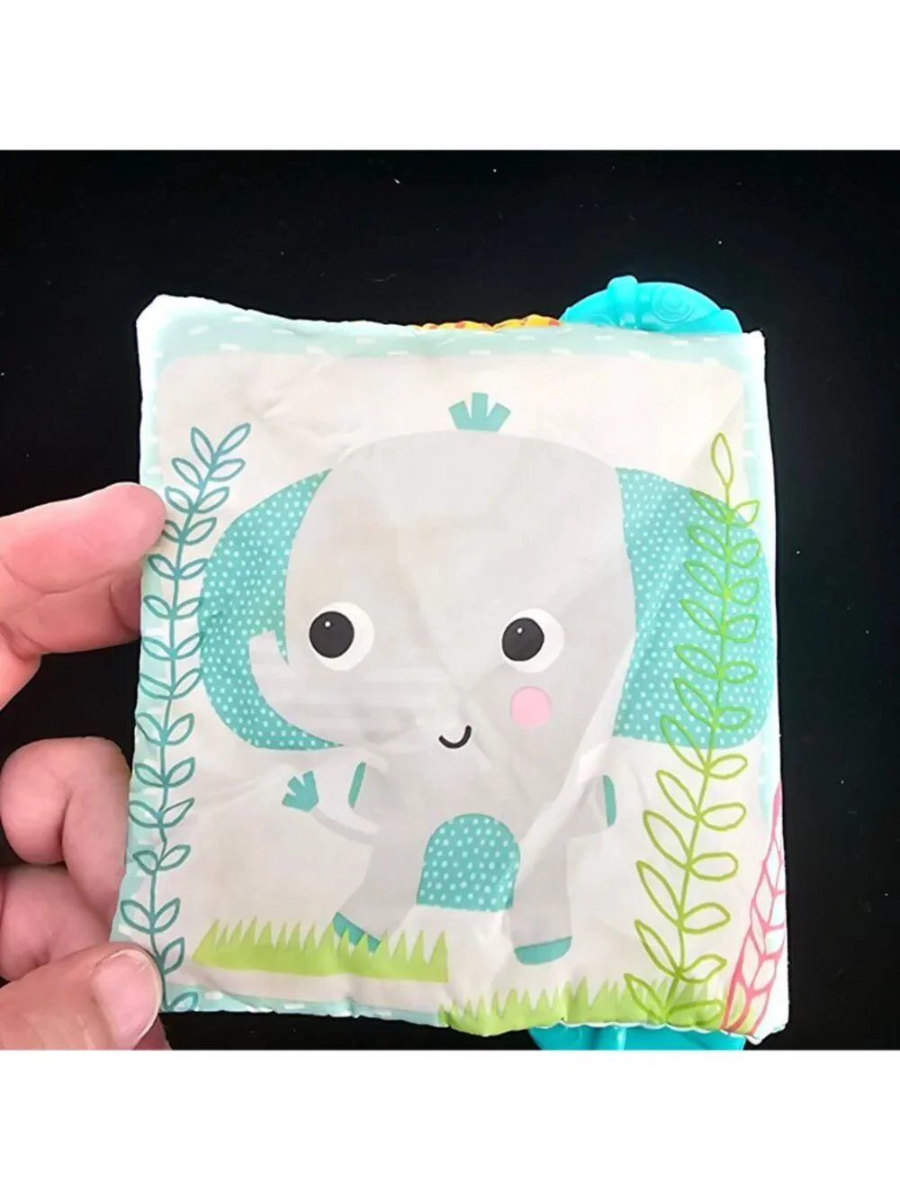 Bright Starts Baby Activity Soft Book With Teether Handle - Jungle Animals Theme